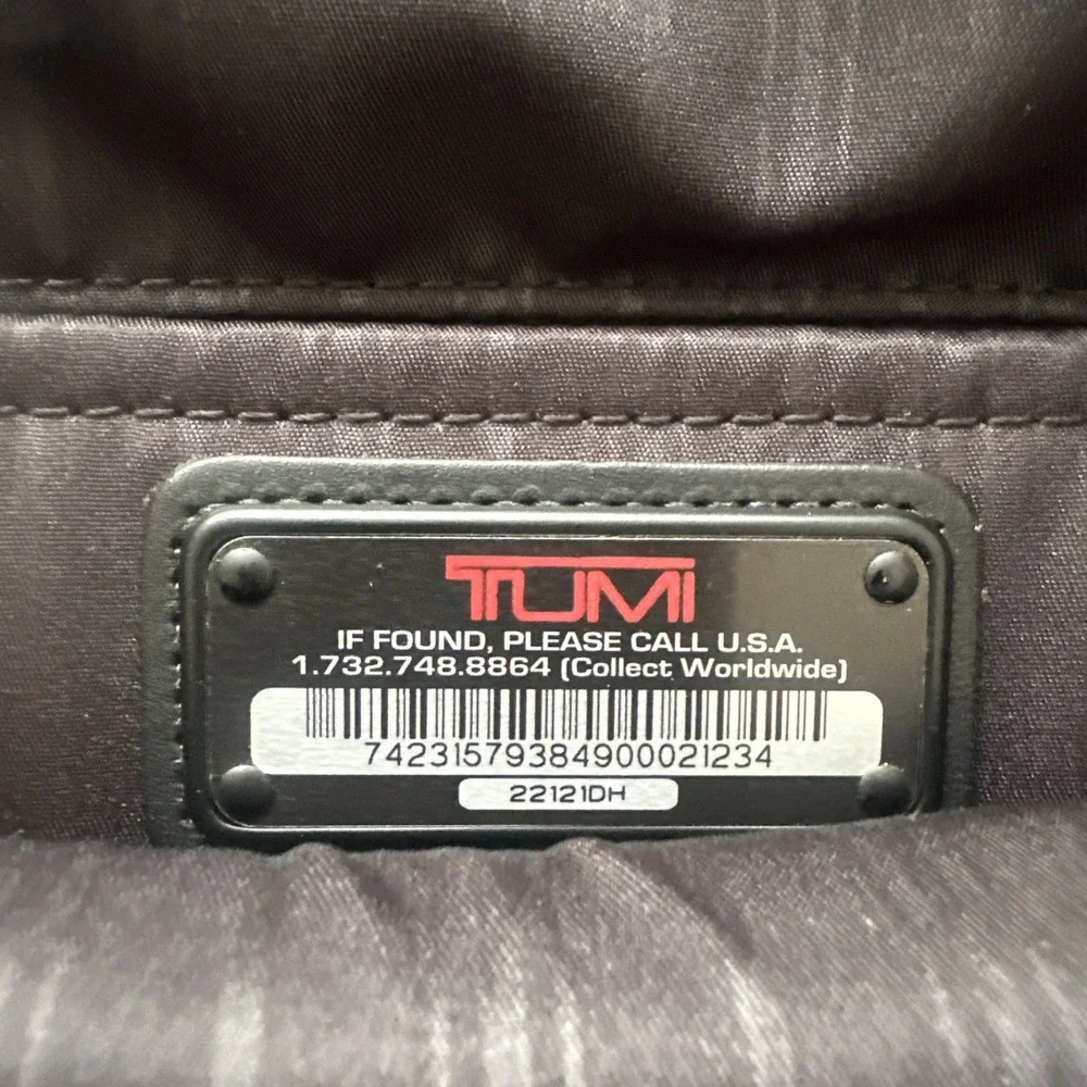 Tumi Black Nylon Carry On Expandable Luggage Laptop Shoulder Bag 22121DH Used